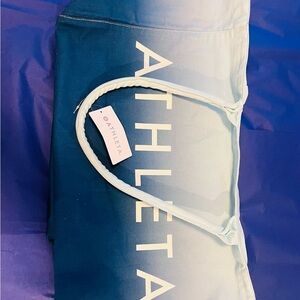 Athleta Blue and White Tote Bag